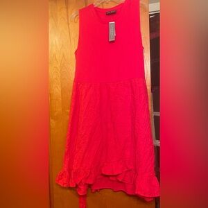 Lane Bryant red dress, ribbed material on top, eyelet material on bottom, 18 NWT